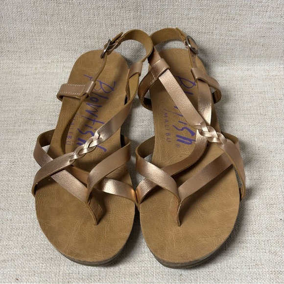 Blowfish Bronze Gold Sandals Size 8.5 - Picture 1 of 5